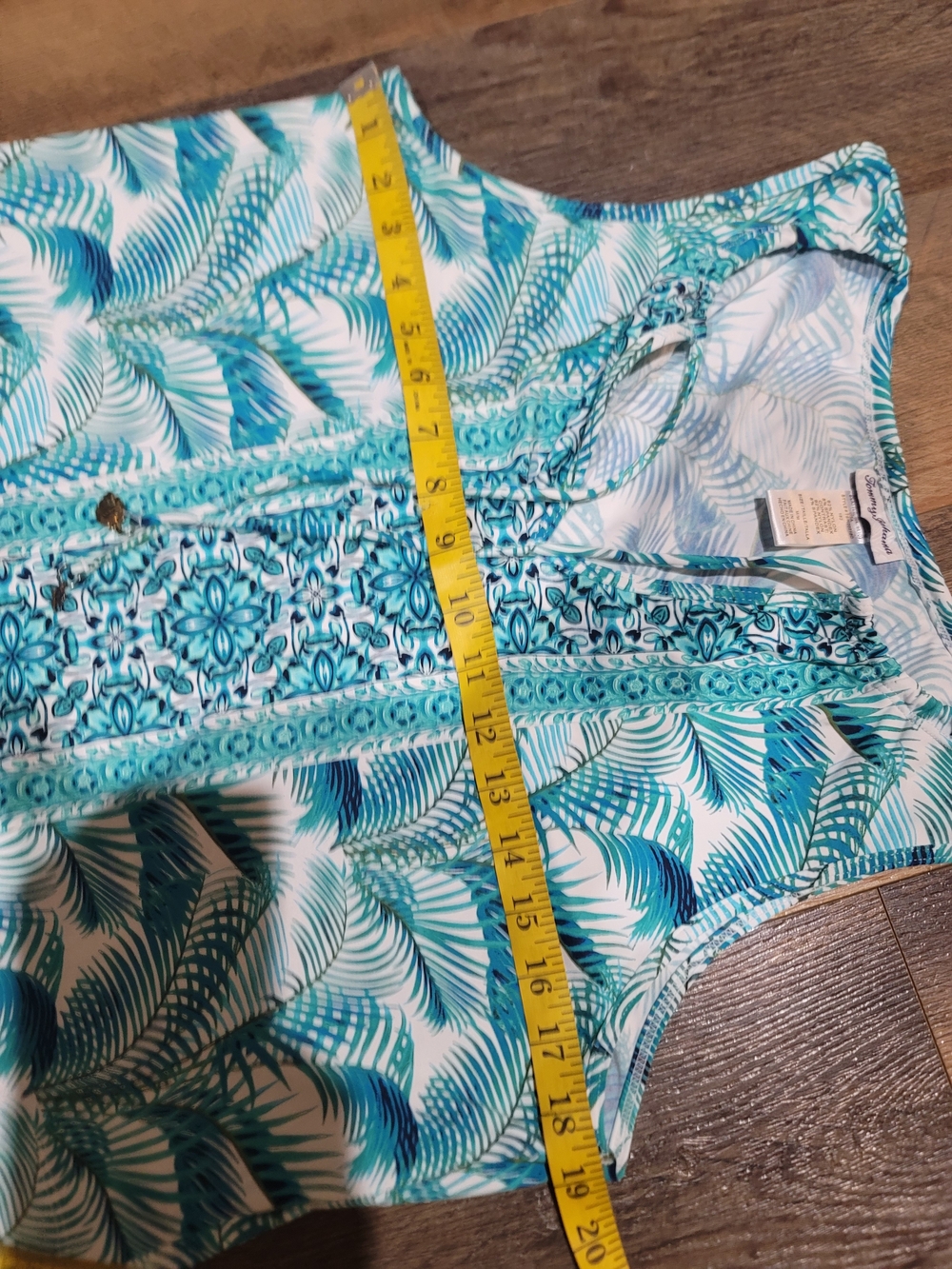 Tommy Bahama Blue Tropical Palm Print Sleeveless Shift Dress Medium - Picture 10 of 11